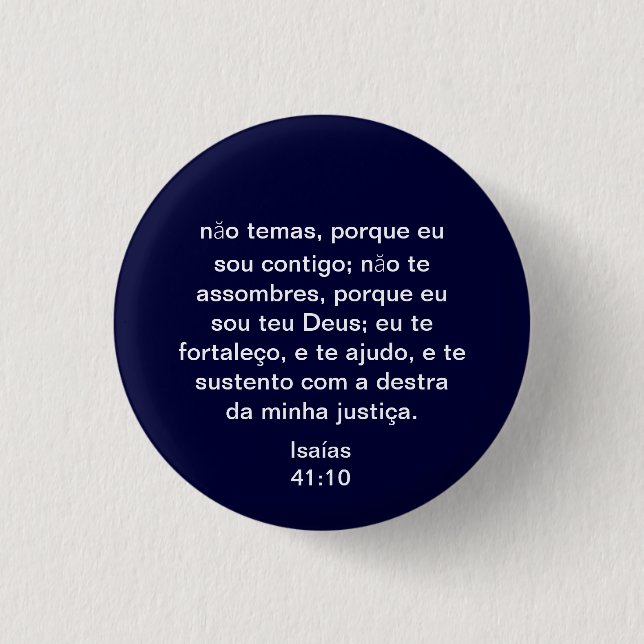 Portuguese Isaiah 41:10 Button (Front)