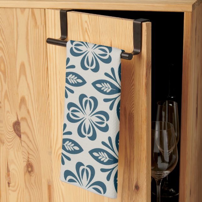 Portuguese Kitchen Towels, Mediterranean Blue  Towel (Thirds Fold)