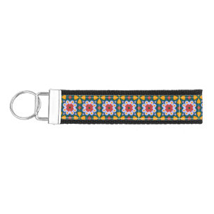 Portuguese Lisbon house tiles or azulejos Wrist Keychain