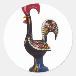 Portuguese Lucky Rooster Classic Round Sticker