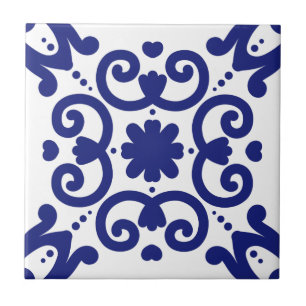 Portuguese Mediterranean Blue White Stylish Ceramic Tile