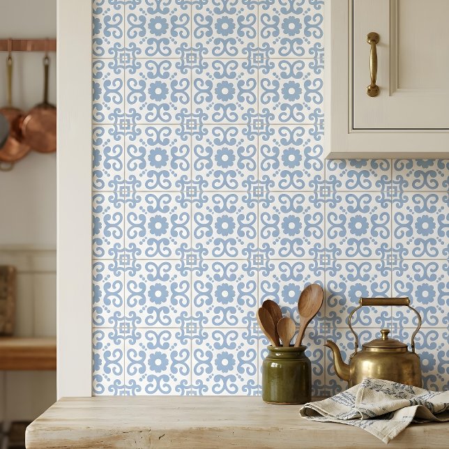 Portuguese Mediterranean Light Blue White 2 Ceramic Tile (Creator Uploaded)