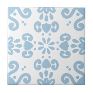 Portuguese Mediterranean Light Blue White 3 Ceramic Tile