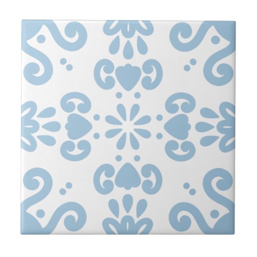 Portuguese Mediterranean Light Blue White 3 Ceramic Tile