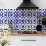 Portuguese Mediterranean Navy Blue White Azulejo Ceramic Tile<br><div class="desc">Looking to add a touch of vintage charm to your home decor? Look no further than our stunning Azulejo Portuguese Mediterranean style pattern ceramic tiles! Featuring a beautiful navy blue design on a crisp white background, these tiles are the perfect addition to any fresh and seaside-inspired interior design. Whether you're...</div>