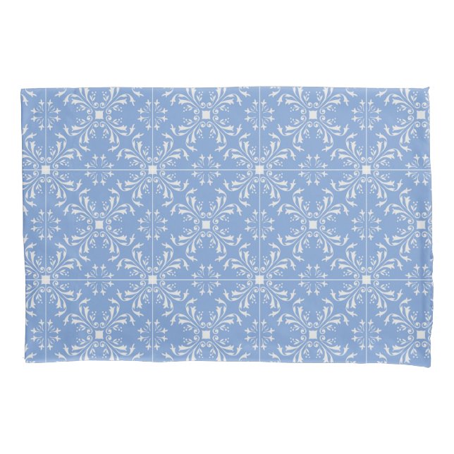 Portuguese Mediterranean pattern cute retro blue Pillow Case (Front)