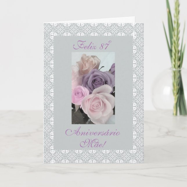 Portuguese - Mother's 87th birthday Card (Front)