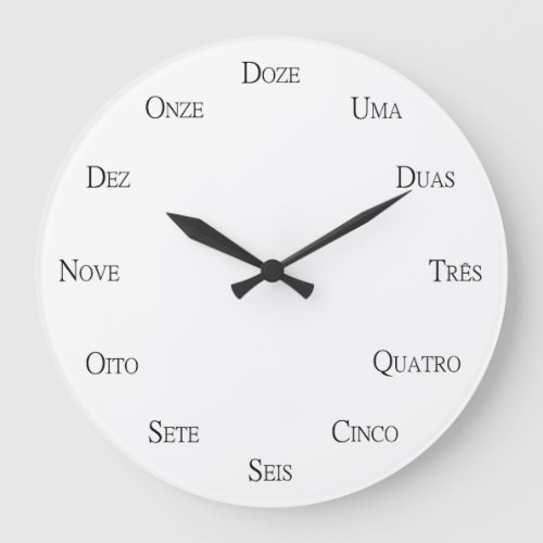 Portuguese Numbers Learning Customizable Language Large Clock