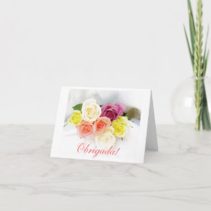 Portuguese: obrigada - Thank you roses Card