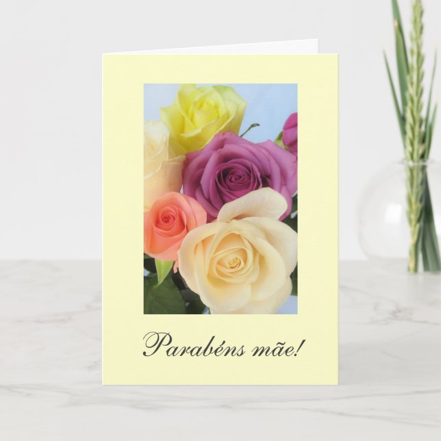 Portuguese: Parabens! Mom's birthday Card (Front)