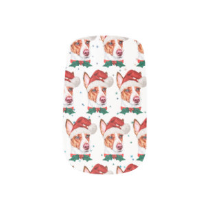 Portuguese Podengo Dog Breed Christmas Stars Minx Nail Art