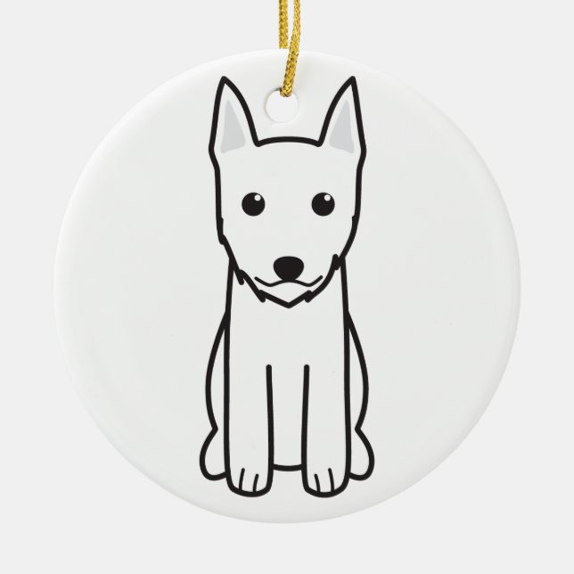 Portuguese Podengo Pequeno Ceramic Ornament (Front)