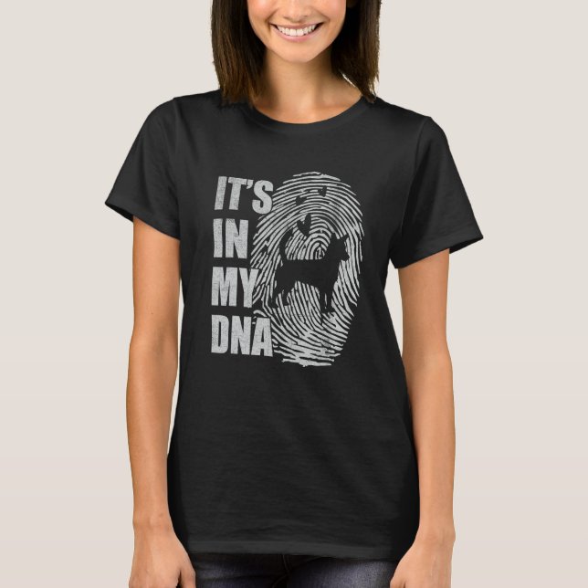 Portuguese Podengo Pequeno DNA Dog Mom Dad Dog T-Shirt (Front)