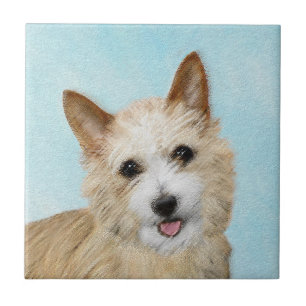 Portuguese Podengo Pequeno Painting - Original Art Ceramic Tile