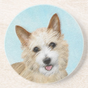 Portuguese Podengo Pequeno Painting - Original Art Coaster