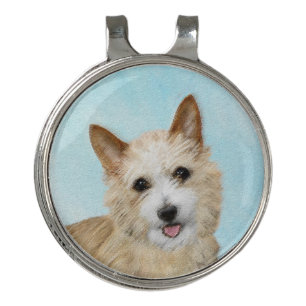 Portuguese Podengo Pequeno Painting - Original Art Golf Hat Clip