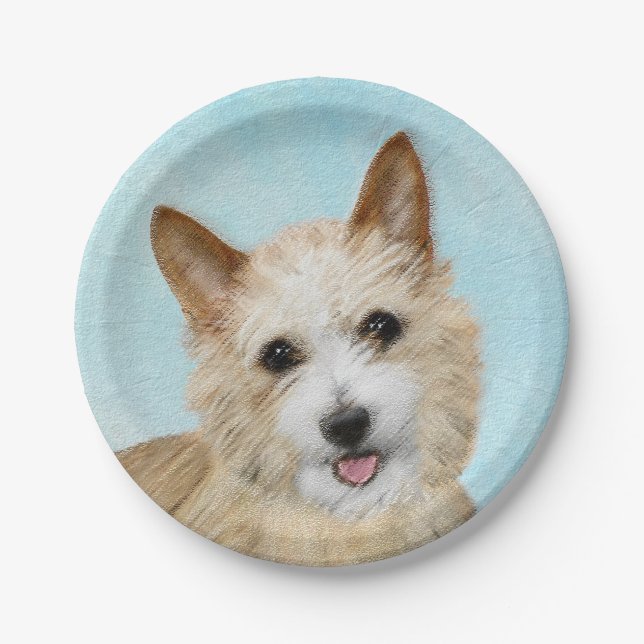 Portuguese Podengo Pequeno Painting - Original Art Paper Plates (Front)