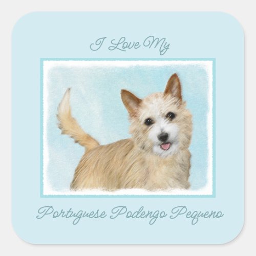 Portuguese Podengo Pequeno Painting _ Original Art Square Sticker