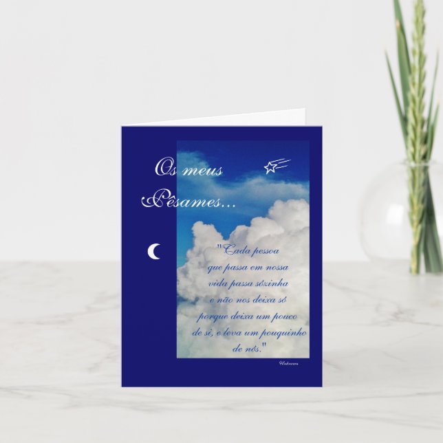 Portuguese: Poem: Condolences Card (Front)