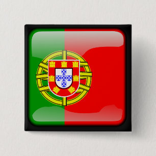 Portuguese polished flag pinback button