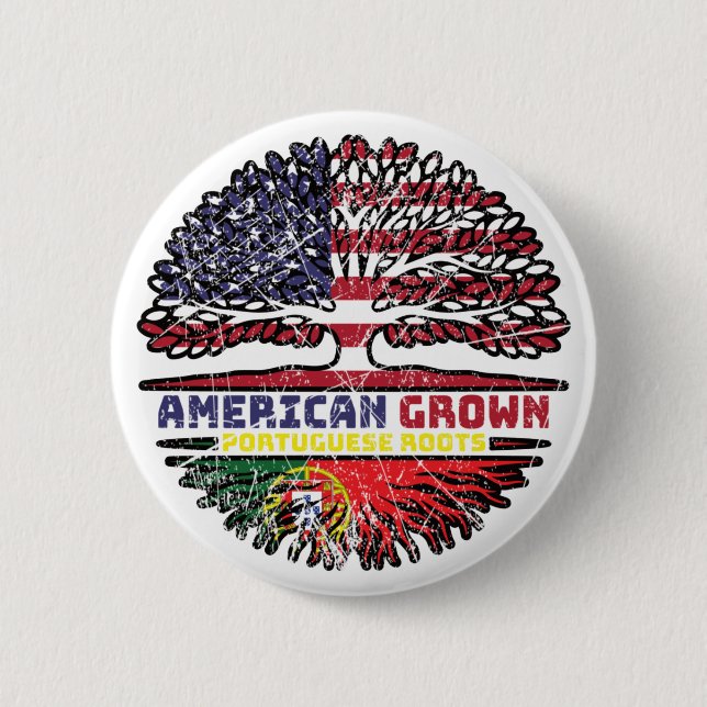 Portuguese Portugal US American USA United States Button (Front)
