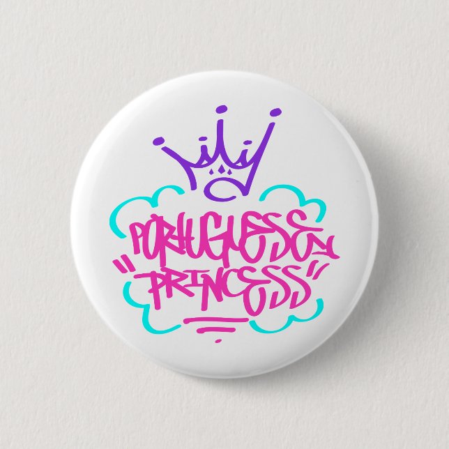 Portuguese Princess Pinback Button (Front)