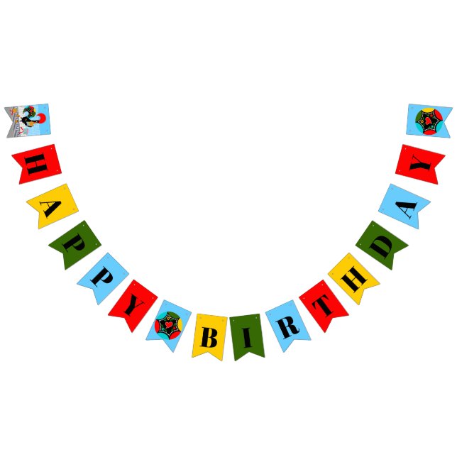 Portuguese Rooster and gifts kids birthday party  Bunting Flags (All)