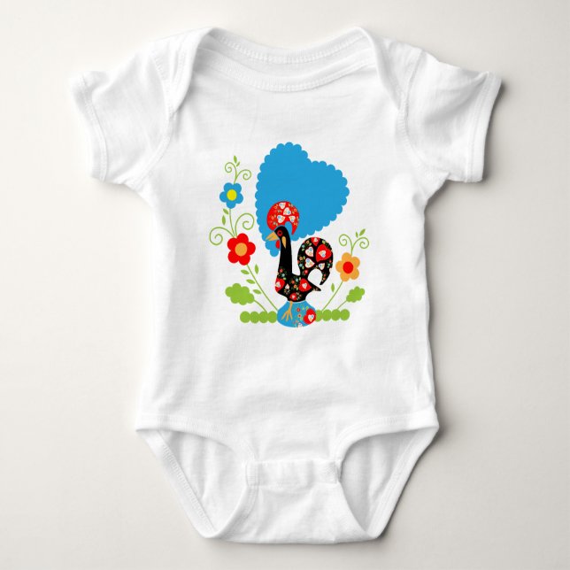 Portuguese Rooster Baby Bodysuit (Front)
