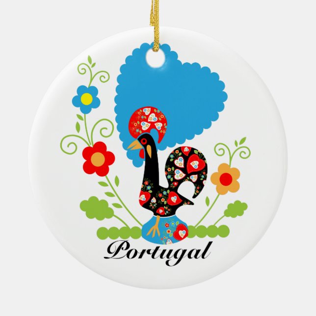 Portuguese Rooster Ceramic Ornament (Back)