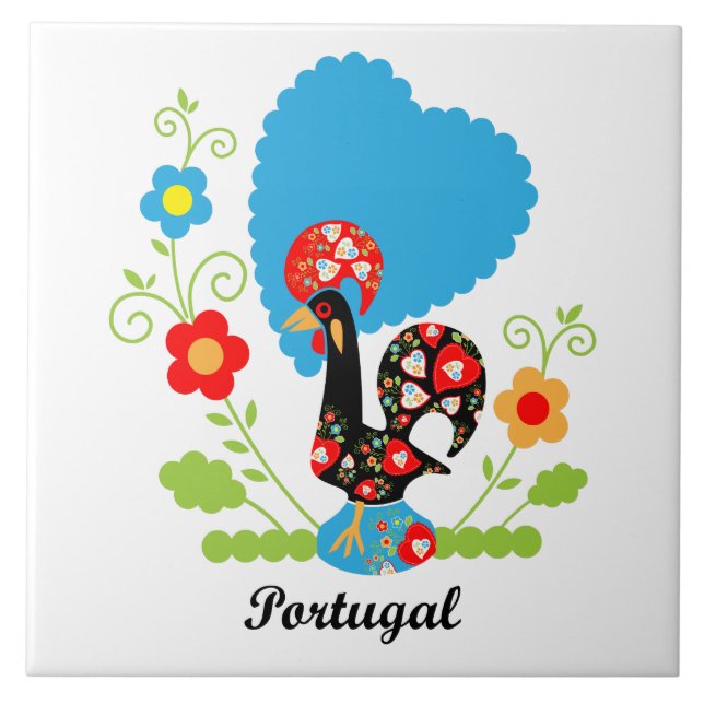 Portuguese Rooster Ceramic Tile (Front)