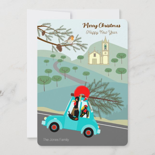  Portuguese Rooster Christmas festive ride Card (Front)