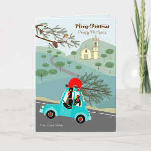 Portuguese Rooster Christmas festive ride Card