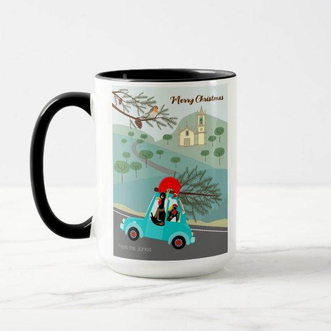  Portuguese Rooster Christmas festive ride Mug (Left)