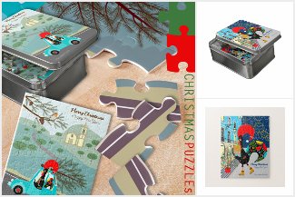 Portuguese Rooster Christmas Puzzles for family