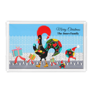 Portuguese Rooster Gifts and Baubles Parade Acrylic Tray