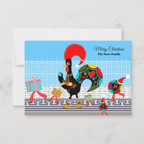 Portuguese Rooster Gifts and Baubles Parade card