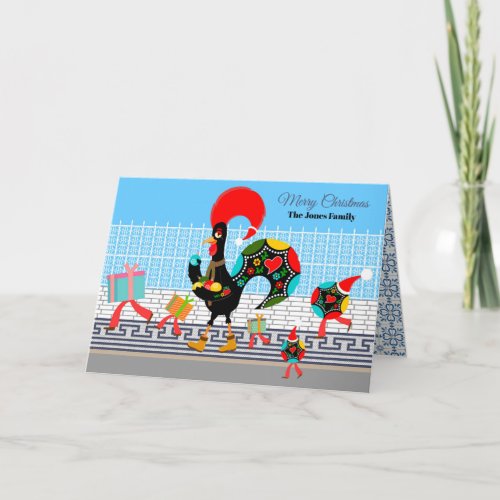 Portuguese Rooster Gifts and Baubles Parade Card