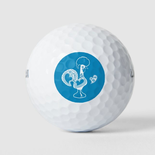 Portuguese Rooster Good Luck - Boa Sorte Golf Balls (Front)
