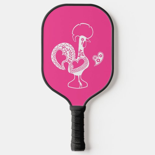 Portuguese Rooster Good Luck _ Boa Sorte Pickleball Paddle