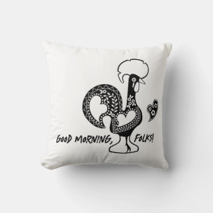 Portuguese Rooster Good morning, folks! Throw Pillow