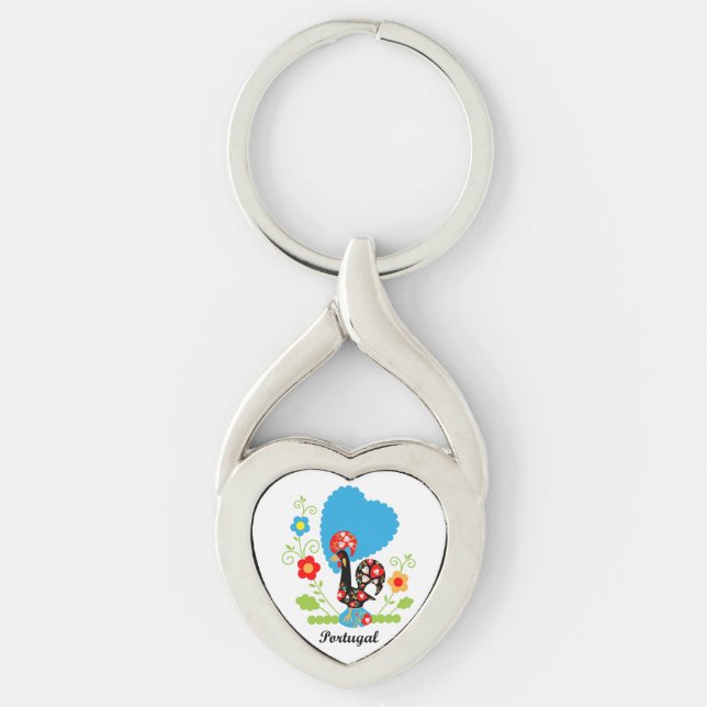 Portuguese Rooster Keychain (Front)
