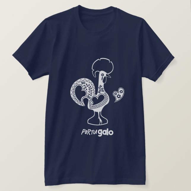 Portuguese Rooster Modern Silhouette T-Shirt (Design Front)