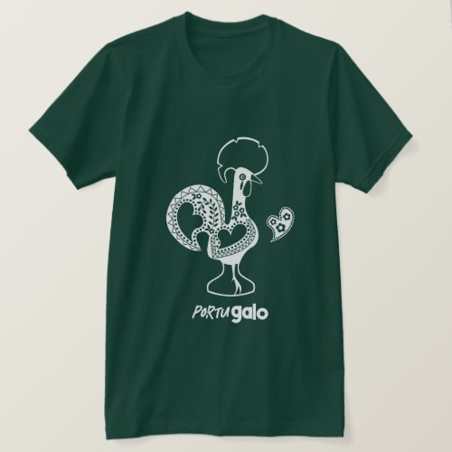 Portuguese Rooster Modern Silhouette T_Shirt