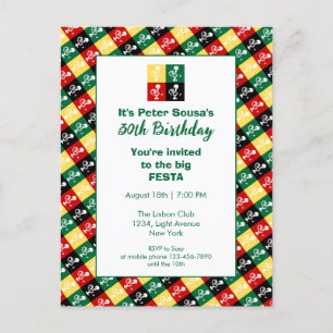 Portuguese Rooster of Barcelos Birthday Party Invitation Postcard