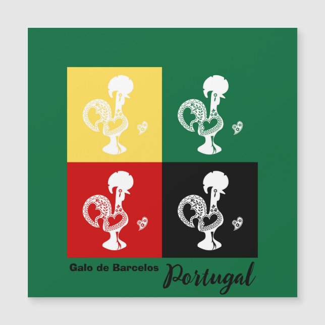 Portuguese Rooster of Barcelos colorful pattern (Front)