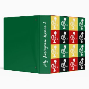 Portuguese Rooster of Barcelos colorful pattern 3 Ring Binder