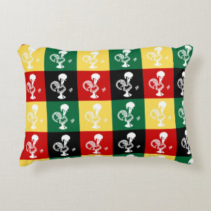 Portuguese Rooster of Barcelos colorful pattern Accent Pillow