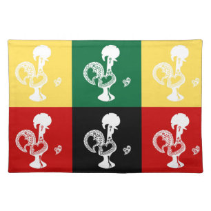 Portuguese Rooster of Barcelos colorful pattern Cloth Placemat
