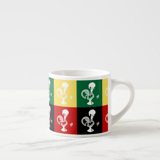 Portuguese Rooster of Barcelos colorful pattern Espresso Cup (Right)