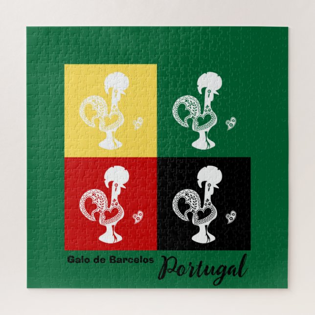 Portuguese Rooster of Barcelos colorful pattern Jigsaw Puzzle (Vertical)